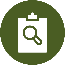 Magnifying glass searching document in icon format